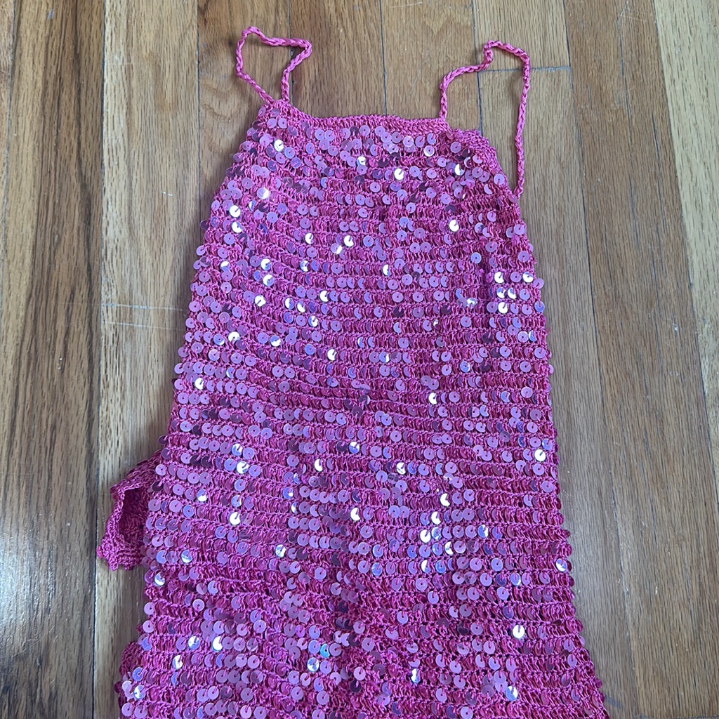 Retrofete Pink Sequin Knit Tank Nwot